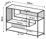 Konsolentisch Oxelösund Schwarz - Holzwerkstoff - Metall - 33 x 80 x 120 cm