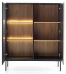 Vitrine TOSENA Schwarz - Holzwerkstoff - 104 x 106 x 39 cm