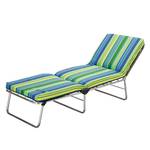Chaise longue Nizza Aluminium / Textile - Argenté / Vert - Bleu