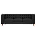 Sofa Buckingham (3-Sitzer) Echtleder Echtleder Gad: Schwarz