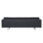 Sofa Chelsea (3-Sitzer) Webstoff Webstoff Milan: Anthrazit - Kufen