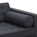 Sofa Chelsea (3-Sitzer) Webstoff Webstoff Milan: Anthrazit - Kufen