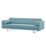 Sofa Chelsea (3-Sitzer) Webstoff Stoff Selva: Hellblau - Kufen