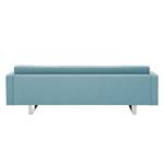 Sofa Chelsea (3-Sitzer) Webstoff Stoff Selva: Hellblau - Kufen