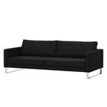 Sofa Portobello (3-Sitzer) Webstoff Stoff Selva: Anthrazit - Kufen