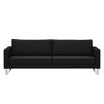 Sofa Portobello (3-Sitzer) Webstoff Stoff Selva: Anthrazit - Kufen