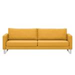 Sofa Portobello (3-Sitzer) Webstoff Stoff Selva: Senfgelb - Kufen