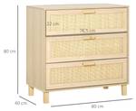 Kommode 831-378V90ND Braun - Holzwerkstoff - 40 x 80 x 80 cm