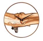 Horloge murale design Wuhrzel Marron - En partie en bois massif - 30 x 30 x 4 cm