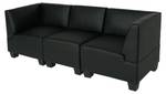 Modular 3-Sitzer Sofa Moncalieri Schwarz - Kunstleder - 197 x 76 x 72 cm