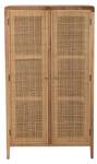 Armoire en bois et rotin naturel Beige - Bois manufacturé - 40 x 140 x 80 cm