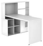 Bureau traditionnel LEON Blanc - Bois manufacturé - 120 x 120 x 150 cm