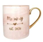 "Mommy est. 2020" Tasse Rosa Marmor Gold - Pink - Keramik - 13 x 10 x 9 cm