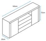 Buffet Yukon Blanc - Bois manufacturé - 160 x 72 x 35 cm