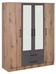 Kleiderschrank Iva Premium L Braun - Holzwerkstoff - 164 x 200 x 53 cm