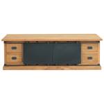 Industryal -  Meuble Tv Noir - Bois massif - 160 x 50 x 50 cm