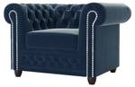 Sessel Karl Chesterfield Marineblau - Nachtblau