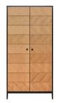 armoire 2-portes Job Noir - Bois massif - 95 x 190 x 55 cm