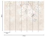 Fototapete Floral Beige - Grau - Weiß - Kunststoff - Textil - 371 x 280 x 1 cm