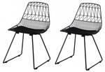 Lot de 2 chaises filaires - Kirk Noir - Cuir synthétique - 53 x 85 x 46 cm