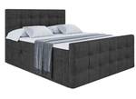 Boxspringbett SOLARIO Schwarz - Breite: 140 cm - H3