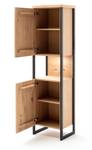 Vitrine Silvio 3 mit Beleuchtung Braun - Holzart/Dekor - Holz teilmassiv - 50 x 186 x 38 cm