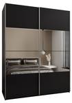 Armoire Lux 4 Noir - Argenté - Largeur : 190 cm