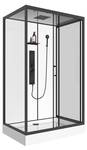 Cabine douche SULIPA Noir - Verre - 80 x 215 x 110 cm