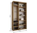 Drehtürenschrank Como 4 Beige - Schwarz - 130 x 40 cm