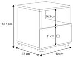 Table de chevet EMI NS37 1D Chêne - Blanc