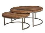 Tables gigognes en bois massif et acier Bois manufacturé - 70 x 33 x 70 cm