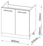 Meuble bas sous-évier Fame-Line 35536 Anthracite - Blanc brillant