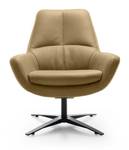 Fauteuil BALTIC cuir Beige - Cuir véritable - 81 x 92 x 83 cm