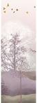 affiche montagnes avec des arbres Mauve - Fibres naturelles - Textile - 90 x 270 x 270 cm
