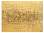 Tableau peint à la main Exotic Pattern Jaune - Bois massif - Textile - 100 x 75 x 4 cm