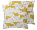 Coussin décoratif CLARKIA Doré - Blanc - Jaune