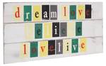 Planche murale Love-Life shabby Blanc - Bois/Imitation - En partie en bois massif - 60 x 30 x 8 cm