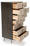 Chiffonnier 7 tiroirs Beige - En partie en bois massif - 39 x 120 x 60 cm