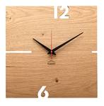 Design Wanduhr Puhr Eiche eckig Braun - Holzart/Dekor - Holz teilmassiv - 30 x 30 x 4 cm