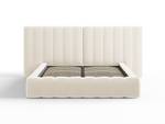 Bett mit Box und Doppelkopfteil KELP Beige