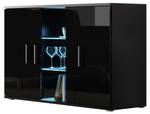 Sideboard Soho S07 mit LED Schwarz - Hochglanz Schwarz