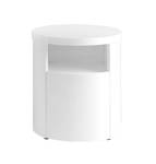 Runder weißer Nachttisch Weiß - Holzwerkstoff - Metall - 48 x 55 x 48 cm