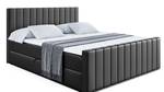 Boxspringbett EDITA-Z Hochglanz Schwarz - Breite: 200 cm - H3