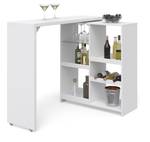 Table de bar Vega blanche Blanc - Bois manufacturé - 138 x 110 x 39 cm