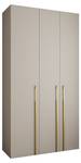 Armoire à portes battantes Como 3 Beige - Doré - 130 x 50 cm