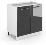 Meuble bas sous-évier Fame-Line 33502 Anthracite brillant - Blanc