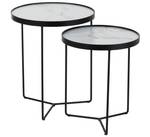 Set de 2 tables gigognes rondes Blanc - Métal - 45 x 55 x 45 cm