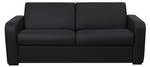 Schlafsofa BEVIS Schwarz - Echtleder - 96 x 88 x 218 cm