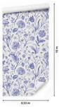 Tapete BLUMEN Blätter Pflanzen Natur Beige - Blau - Papier - Textil - 53 x 1000 x 1000 cm