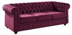 Sofa CHESTERFIELD Bordeaux - Tiefe: 205 cm